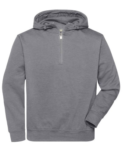 Bio Workwear Half Zip Hoody Light melange