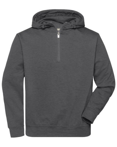 Bio Workwear Half Zip Hoody Dark-Melange