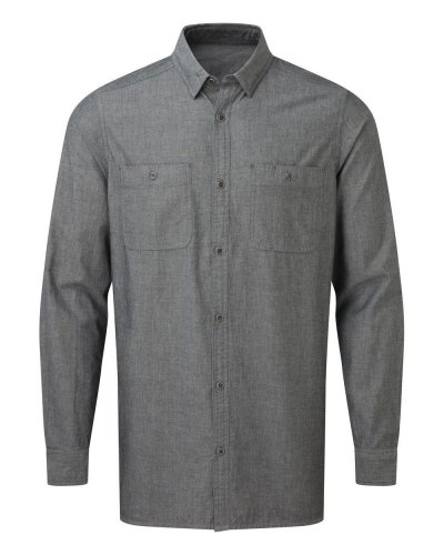 Men's Organic Chambray Fairtrade Shirt Grey denim