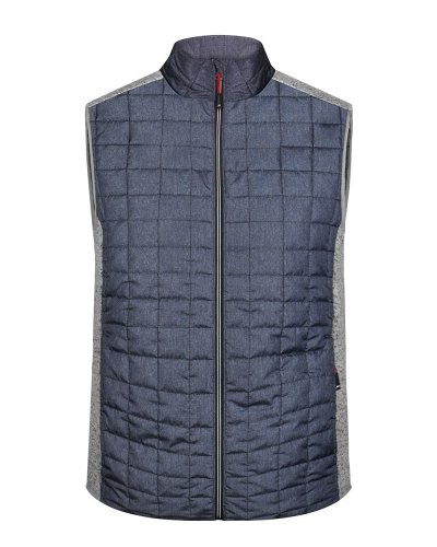 Men's Knitted Hybrid Vest Light-Melange/Anthracite-Melange