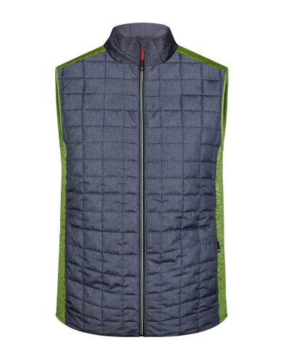 Men's Knitted Hybrid Vest Kiwi-Melange/Anthracite-Melange