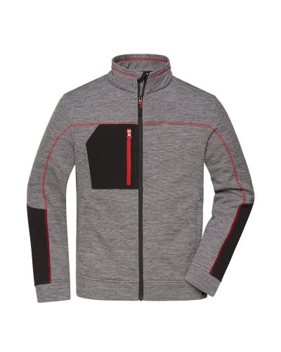 Men's Structure Fleece Jacket Carbon-melange/black/red