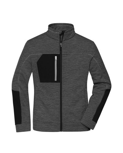 Ladies' Structure Fleece Jacket Black-melange/black/silver