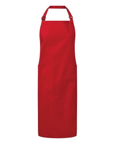 Recycled and Organic Fairtrade Bib Apron Red