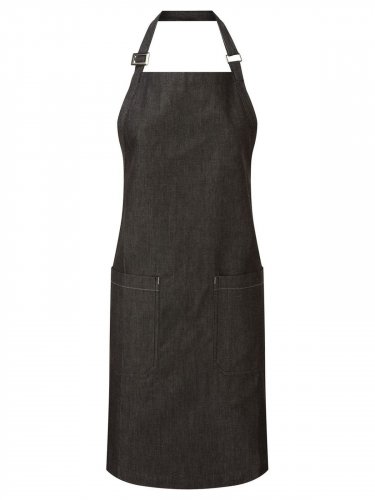 Organic Denim Fairtrade Bib Apron Black denim