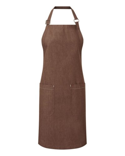 Organic Denim Fairtrade Bib Apron Brown denim