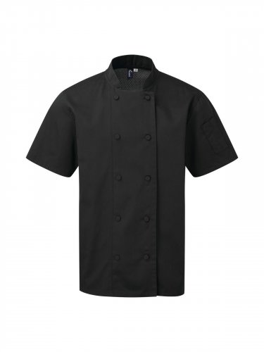 Chef's CoolcheckerÂ® Short Sleeve Jacket Black