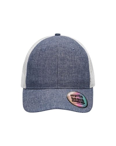 Cappellino in Mesh look Melange moderno Navy-melange/white