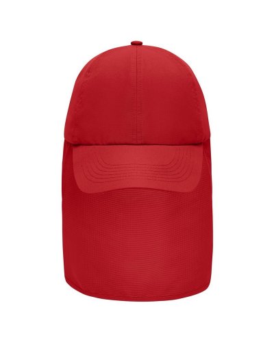 6 Panel Cap with Neck Guard Red