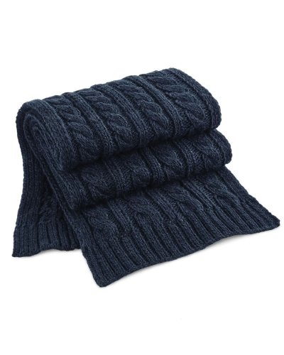Sciarpa in maglia intrecciata pesante Navy