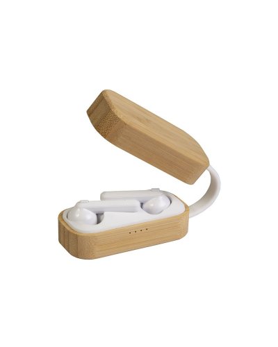Auricolari wireless e bluetooth 5.0 in bamboo Naturale