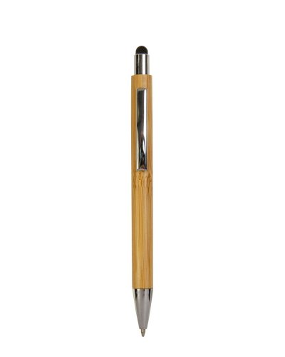 Penna a scatto con fusto in bambù Nero refil nero