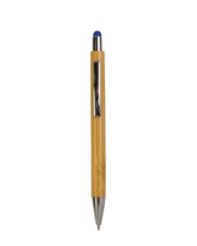 Penna a scatto con fusto in bambù