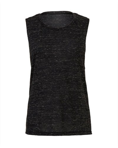 Tank Top Flowy Scoop Muscle Black Marble