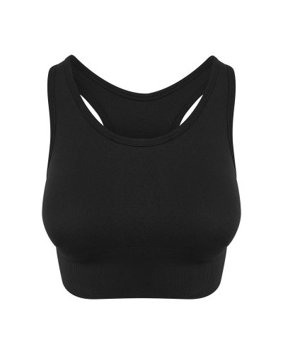 Girlie Cool Seamless Crop Top Jet Black