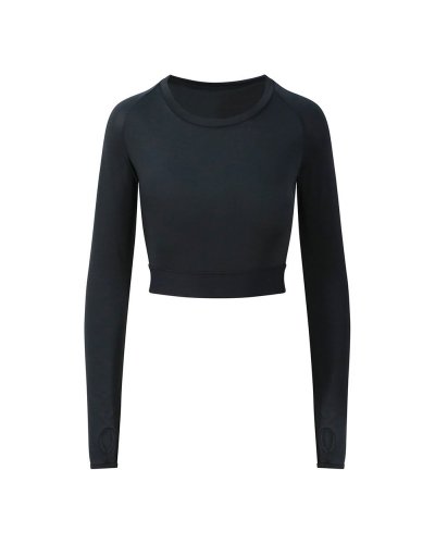 Girlie Long Sleeve Crop T Jet Black