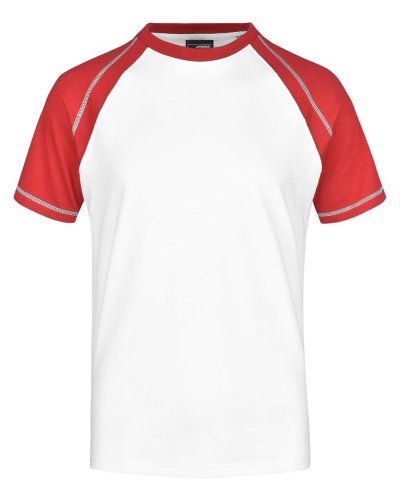 Men's Raglan-T White/Red