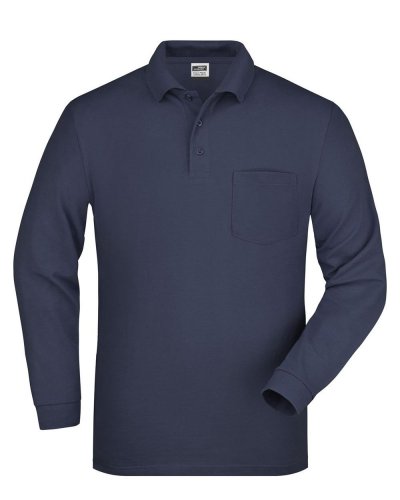 Polo PiquÃ© Long-Sleeved Navy