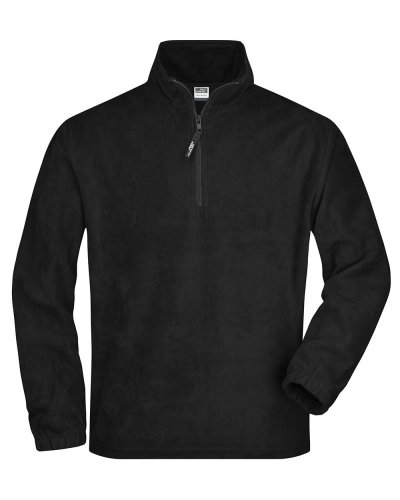 Pile uomo mezza zip anti pilling Fleece James & Nicholson Black
