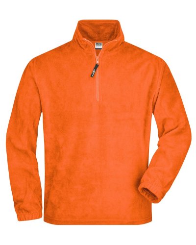Pile uomo mezza zip anti pilling Fleece James & Nicholson Orange