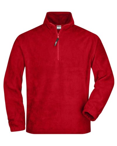 Pile uomo mezza zip anti pilling Fleece James & Nicholson Red