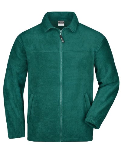 Pile uomo zip intera Fleece James & Nicholson Dark Green