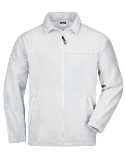 Pile uomo zip intera Fleece James & Nicholson White