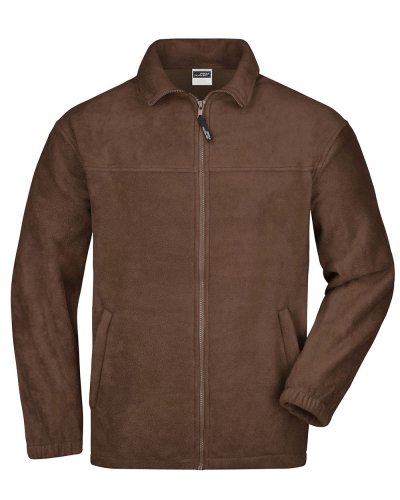 Pile uomo zip intera Fleece James & Nicholson Brown