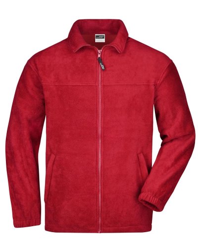 Pile uomo zip intera Fleece James & Nicholson Red