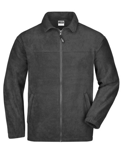 Pile uomo zip intera Fleece James & Nicholson Dark Grey