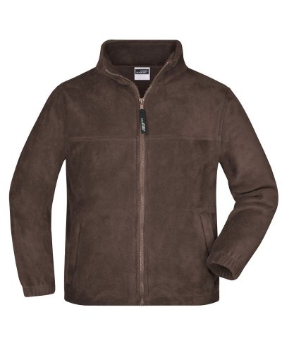 Pile bambino zip intera Fleece James & Nicholson Brown