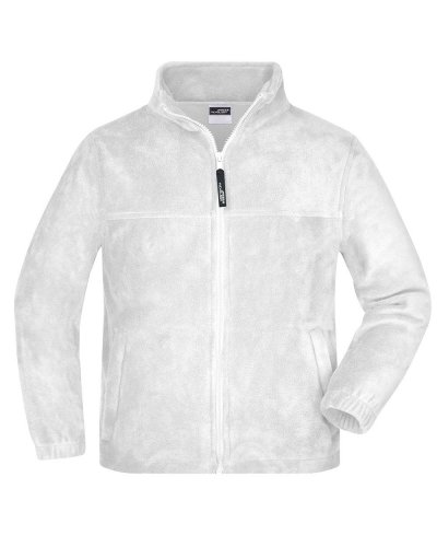 Pile bambino zip intera Fleece James & Nicholson White