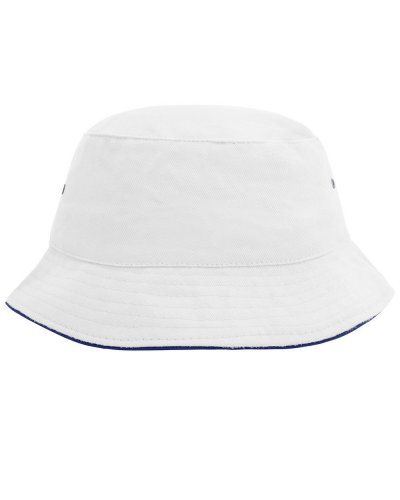 Fisherman Piping Hat for Kids White/Navy
