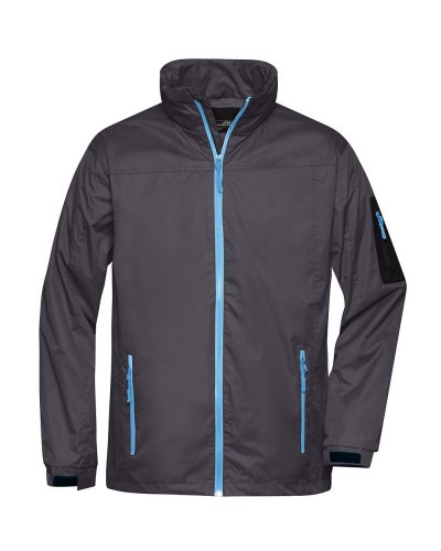 Men's Windbreaker Carbon/aqua