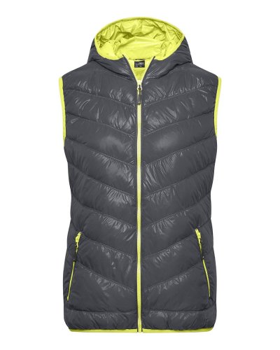 Piumino smanicato donna James & Nicholson Carbon / Acid Yellow