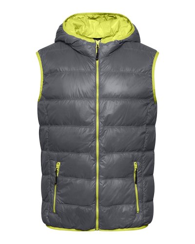 Piumino smanicato uomo James & Nicholson Carbon / Acid Yellow