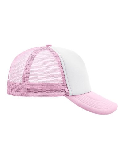 Cappellino a 5 pannelli Mesh Cap White/baby-pink