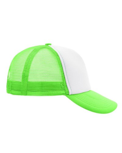 Cappellino a 5 pannelli Mesh Cap White/neon-green