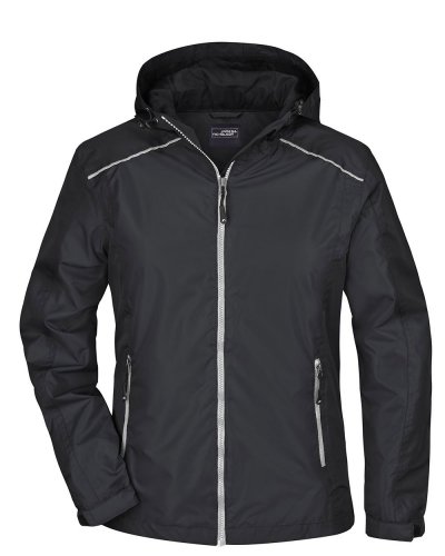 Ladies' Rain Jacket Black/Silver