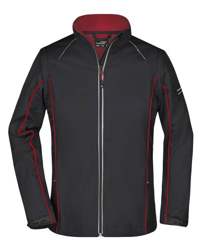 Ladies' Zip-Off Softshell Jacket Black/Red