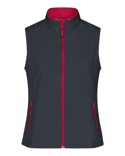 Ladies' Promo Softshell Vest Iron-grey/red