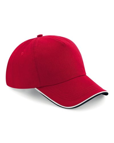 Cappellino 6 pannelli Authentic - visiera piped Classic red/black/white