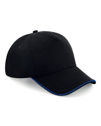 Cappellino 6 pannelli Authentic - visiera piped Black/bright royal