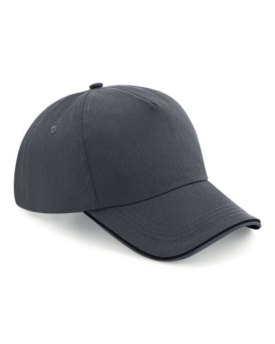 Cappellino 6 pannelli Authentic - visiera piped Graphite grey/black