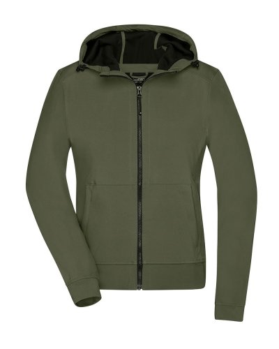 Ladies' Hooded Softshell Jacket Olive/camouflage
