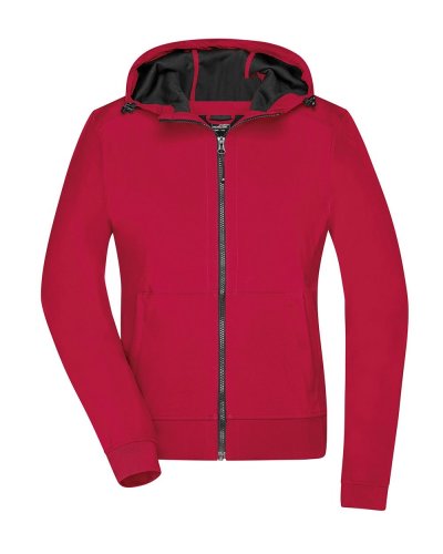 Ladies' Hooded Softshell Jacket Red/Black