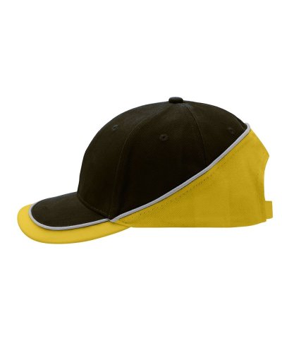 Cappello 6 pannelli turbo piping Black/gold-yellow/light-grey