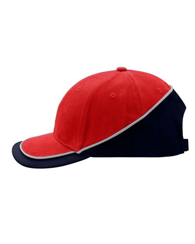 Cappello 6 pannelli turbo piping Red/navy/light-grey