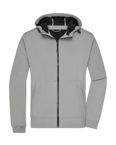 Men's Hooded Softshell Jacket Light-grey/black