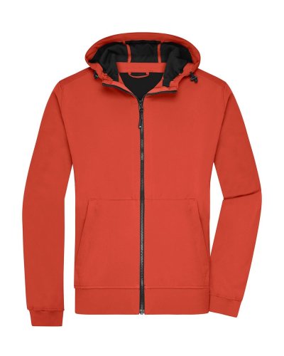 Men's Hooded Softshell Jacket Flame/black
